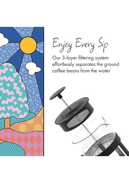 Morning FY04 Kahve ve Bitki Çayı Için French Press, 800 ml fiyatları