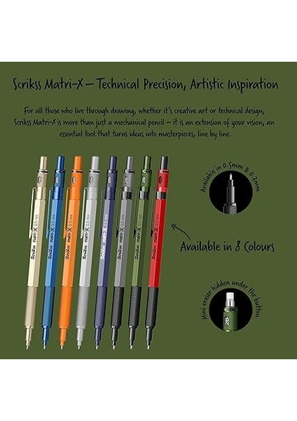 Office Matri-X Versatil 0.5 mm Kalem, Silgili, Yeşil indirimleri