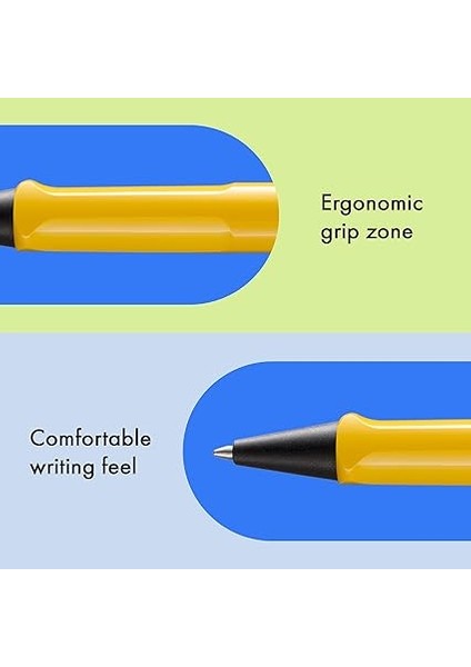 Safari Yellow Tükenmez Kalem – Zamansız Klasik Tükenmez Kalem, Ergonomik Sap ve Sağlam Asa Plastik – Büyük Kalem Ucu Dahil M 16 Çizgi Genişliği M Mavi fırsatları