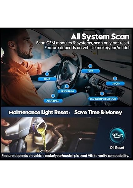 Advancer AD20 Pro Obdıı Tarama Aracı iPhone ve Android, 2023 Yeni Gelişmiş Kablosuz Obd2 Kod Okuyucu ile Tam Sistem Tanılama, Bakım Işığı Sıfırlama, Kontrol Motor Işığı Açık fiyatları