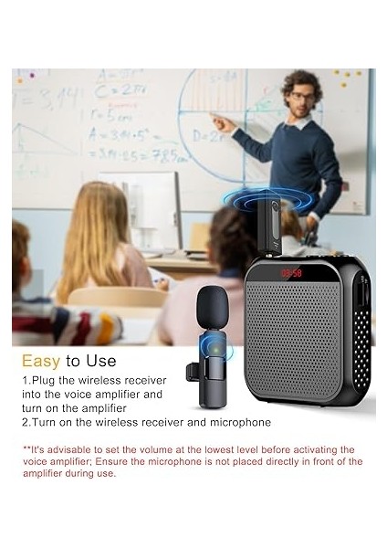 Kablosuz Yaka Mikrofonlu Ses Amplifikatörü, Sınıf Için Kişisel Öğretmen Mikrofonu, Taşınabilir Megafon Hoparlör Kulaklık Sistemi, Tur Rehberi/yoga Için Kablosuz Ses Amplifikatörü modelleri