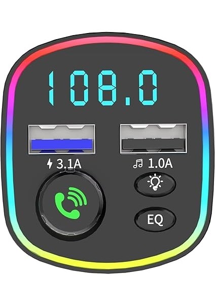 Rgb Renkli Fm Transmitter Mp3 Çalar Bluetooth 5.3 Çakmaklık Hızlı Şarj Aleti (Rgb LED Işıklı Bt 5.0) fırsatları