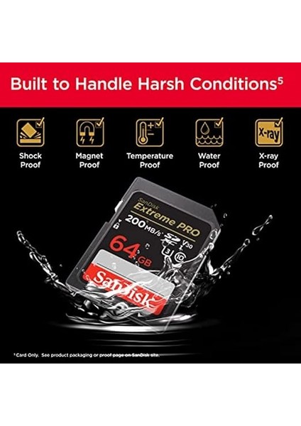 Extreme Pro Sdxc Uhs-I Hafıza Kartı 64 GB (V30, Aktarım Hızı 200 Mb/sn, U3, 4K UHD Videolar, Sandisk Quickflow Teknolojisi, Isıya Dayanıklı) indirimleri