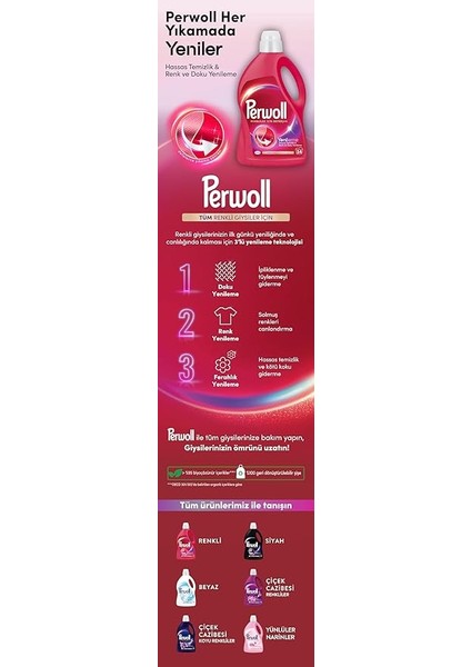 Geliştirilmiş Renkli Sıvı Çamaşır Detarjanı 2970 ml indirimleri
