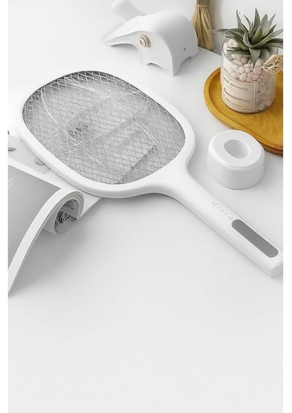 Raketi Sivrisinek Öldürücü Dik Durabilen Standlı 8 Pcs Uv Işıklı 1500 Mah 3000V Raket, Aç-Kapa Düğmeli Elektrikli Sarjlı Sinek Raketi, Güvenli Kullanım