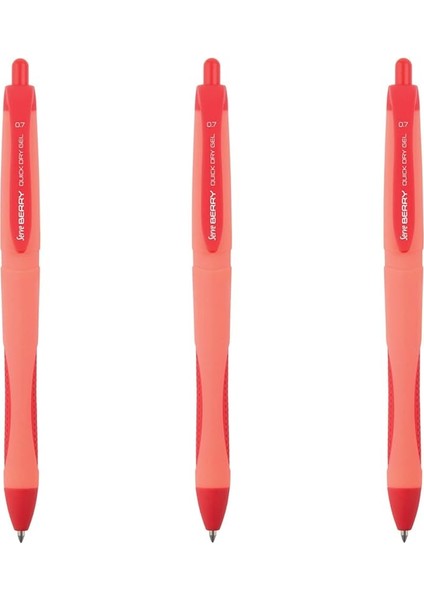 Jel Kalem Berry 07 Kırmızı 3lü Set