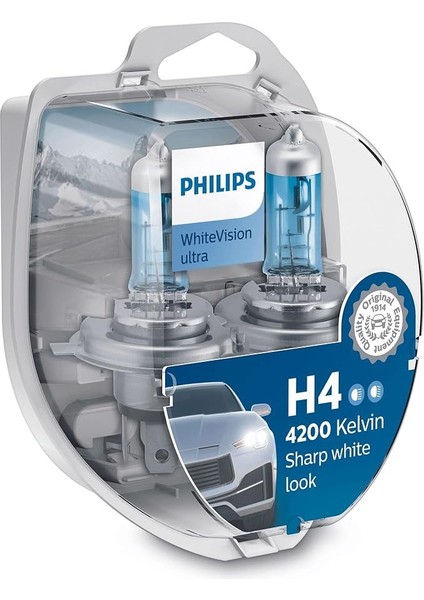 Whitevision Ultra H4 Far Lambası, 4200 K Set