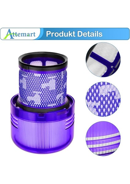 V15 V11 SV17 SV14 SV22 Elektrikli Süpürge Için Filtre, Yedek Parça Yedek Filtre V11 Absolute Extra Pro V15 Animal Torque Detect Drive Total Clean Dyson Için 970013-02 & 97001302 Yerine Geçin (2 fırsatları