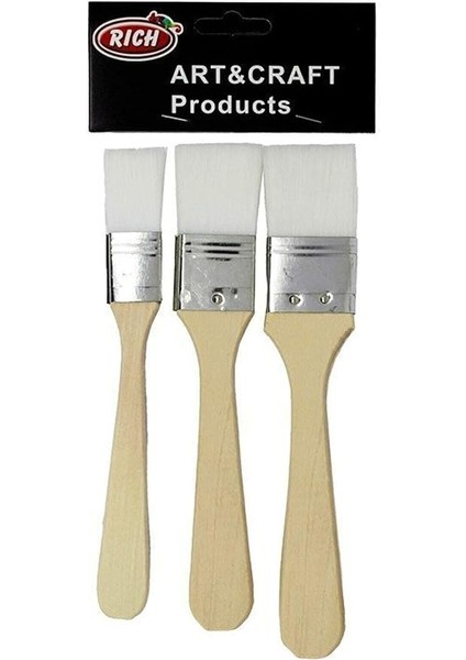 Ekonomik Set Fırça 3'lü Beyaz Kıl