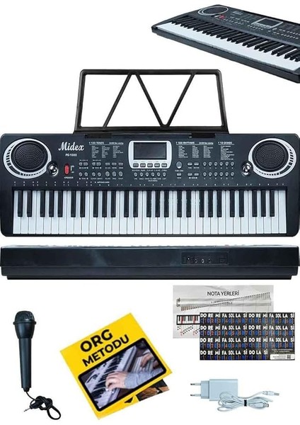 PS-1500BK Başlangıç Için 61 Tuşlu Org Notalık ve Adaptörlü (100 Ses 100 Ritim)