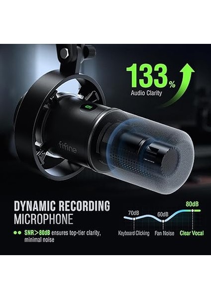 Boom Kol Paketi ile Dinamik Mikrofon, Xlr/usb Podcast Kayıt Mikrofon Seti, Sessiz Düğmeli, Kulaklık İZLEME-K688CT fırsatları