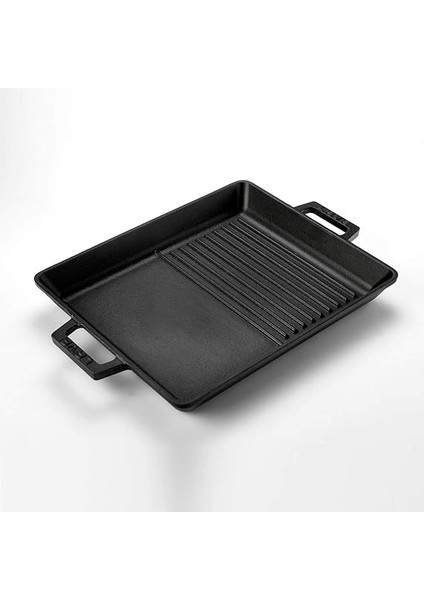 Metal Döküm Izgara Tava, Metal Kulplu, 26X32CM, Siyah modelleri