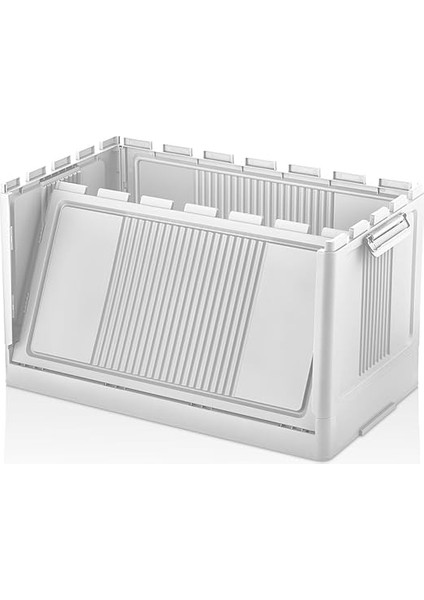 Dev Boy Katlanır Kilit Kapaklı Kasa 55 Litre Hacimli, Yer Kaplamayan Portatif Saklama Kutusu Ardiye, Balkon, Mutfak, Kiler, Bahçe ve Araç Bagajı Için Güvenli Organizer (Beyaz) modelleri