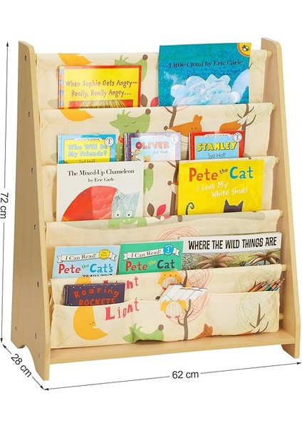 Çocuklar Için 4 Katmanlı Kitaplık, Kitaplar Için Depolama Rafı, Okul Malzemeleri, Çocuk Odası Veya Anaokulu Için, Renkli, Akçaağaç, GKR71YL modelleri