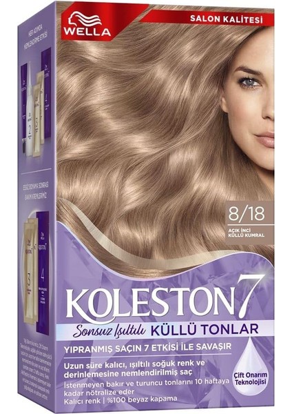 Kit 8-18 Açık Inci Küllü Kumral Saç Boyası