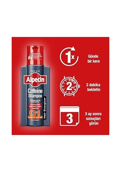 Kafeinli Şampuan C1 250ML | Saç Dökülmesini Önler ve Azaltır | Erkekler Için Doğal Saç Uzatma Şampuanı | Güçlü Saçlar Için Enerji Verici | Erkekler Için Saç Bakımı | Almanya'da Üretilmiştir indirimleri