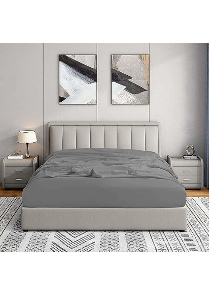 | Jersey |%100 Doğal Pamuklu Tek/çift Kişilik Lastikli Çarşaf Gri