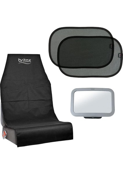 Römer Orijinal Aksesuar, Çocuk Koltuğu Koruyucu Pedli, Cam Güneş Korumalı ve Arka Koltuk Aynalı 3'lü Set