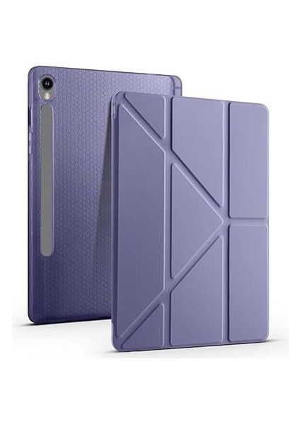 Galaxy Tab S9 Fe X510 X516 ile Uyumlu Kılıf Kalem Bölmeli Trifolding Case Lavendery Gray fiyatları