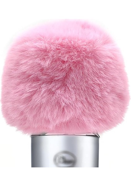 Microphone Windshield, Fur Cover, Anti-Foam Cover, Compatible With Blue Yeti Microphone (Pink)