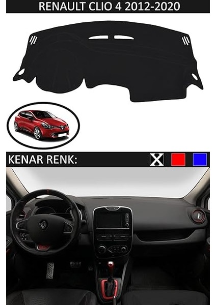 Torpido Koruma Halısı Siyah Kenar Renk Siyah Renault Clio 4 2012-2020 ile Uyumlu fiyatları