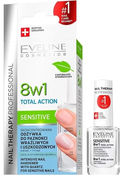 Cosmetics 8 In 1 Total Action Sensitive 12ML | 8'i 1 Arada Total Hassas Tırnak Bakımı