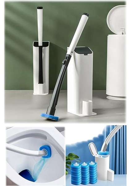 Özel Sünger Başlıklı Temizlik Seti - Kullan At Süngerli ve Deterjanlı Tuvalet Fırçası (Set) indirimleri