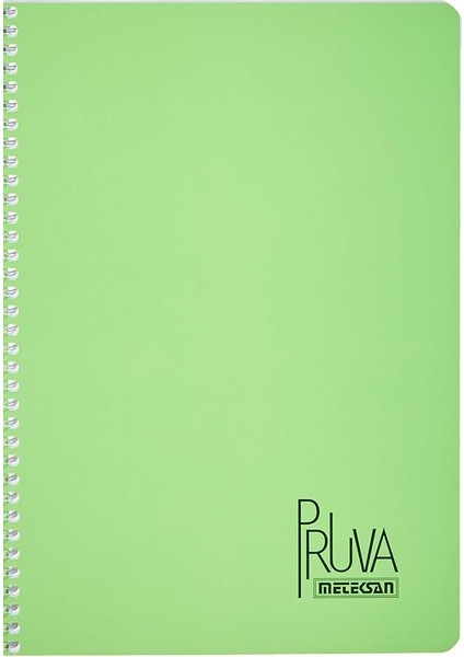 Pruva A4 Pet Spiralli Karton Kapaklı Defter 144 Yaprak - Kareli - Yeşil