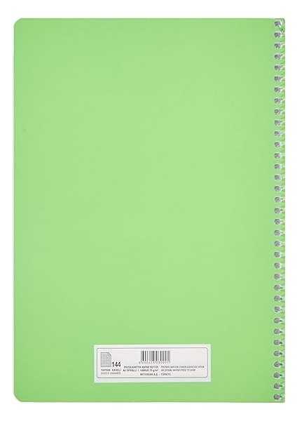 Pruva A4 Pet Spiralli Karton Kapaklı Defter 144 Yaprak - Kareli - Yeşil fiyatları