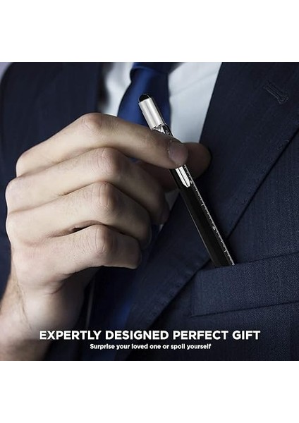 Çok Fonksiyonlu Kalem - 6'ları 1 Arada - Çok Fonksiyonlu ve Sağlam Alüminyum Kendın Yap Kalem Tornavida, Stylus, Seviye Kabarcığı, Cetvel ve Phillips Düz Başlı Uç, Erkekler ve Kadınlar Için Harika Hediye fırsatları