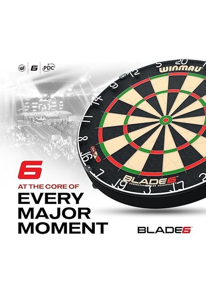 Darts Blade 6 Professional Bristle Dartboard With Official Tournament Specifications | Endorsed By The Pdc fiyatları