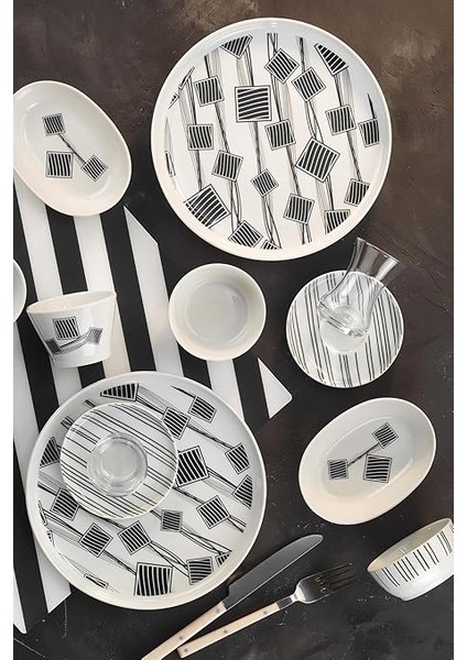 Porselen Moderna 30 Parça 6 Kişilik Kahvaltı Takımı 12007 fiyatları