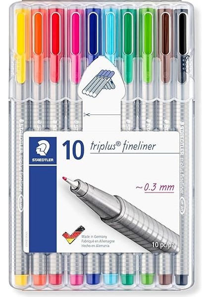 334 SB10 Üçlü Fineliner Kalem, Çeşitli Renklerde fiyatları