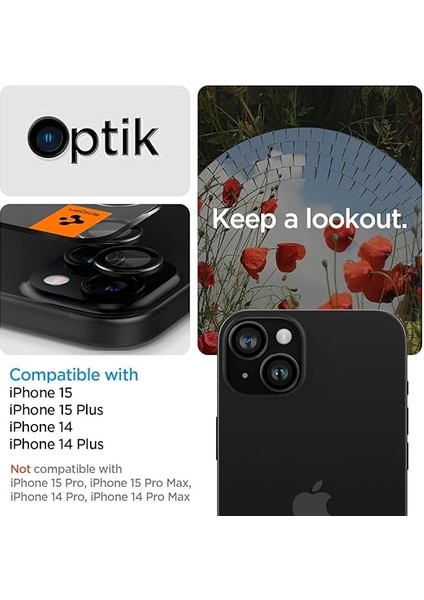 iPhone 15 / 15 Plus / 14 / 14 Plus Kamera Lens Camı Koruyucu Glas.tr Ez Fit Optik Pro (2 Adet) Black - AGL05213 fiyatları