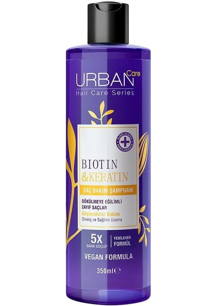 Care Biotin & Keratin Dökülme Karşıtı ve Sağlıklı Uzamaya Yardımcı Saç Bakım Şampuanı, 350 Mililitre, Vegan