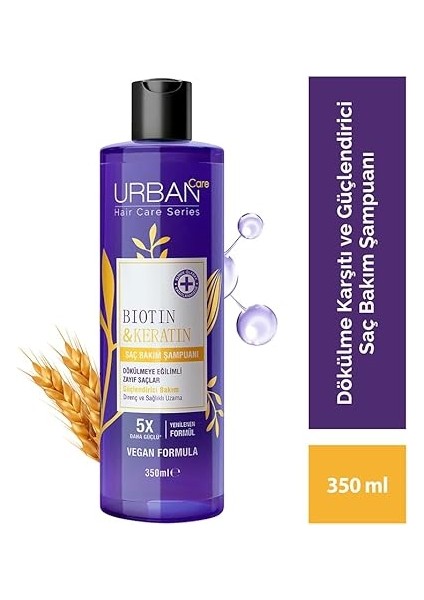 Care Biotin & Keratin Dökülme Karşıtı ve Sağlıklı Uzamaya Yardımcı Saç Bakım Şampuanı, 350 Mililitre, Vegan fiyatları