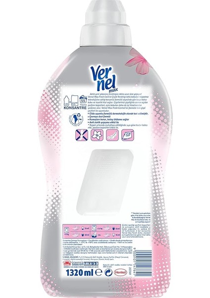 Max Konsantre Çamaşır Yumuşatıcısı 1320 ml 55 Yıkama Çiçek Ferahlığı fiyatları