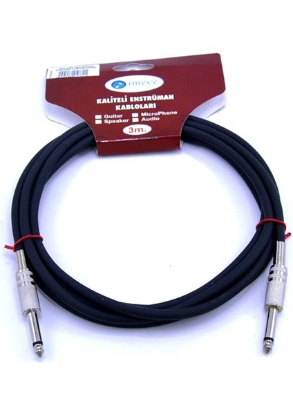 Mgc3 Bk Enstrüman Kablosu 3 Metre Standart Çivi Siyah