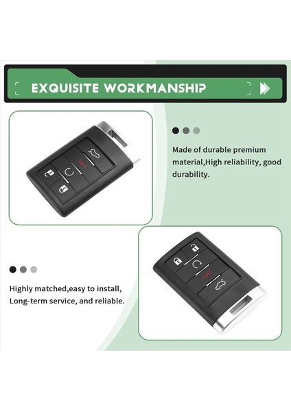 Cadillac Remote Anahtar Için OUC6000066 315MHZ Çip ile Araba 5 Düğme Uzaktan Tuş (Yurt Dışından) indirimleri