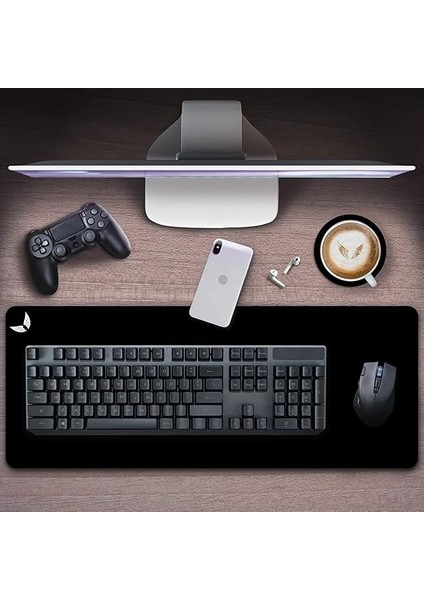 Classic - Gaming Oyuncu Gamer Mouse Pad, Kaymaz Taban Büyük Boy Large Ofis Tipi Mouse Ped, Fare Altlığı, Düz Masa Koruyucu Klavye Altı Mousepad 70X30 Cm, Siyah fiyatları