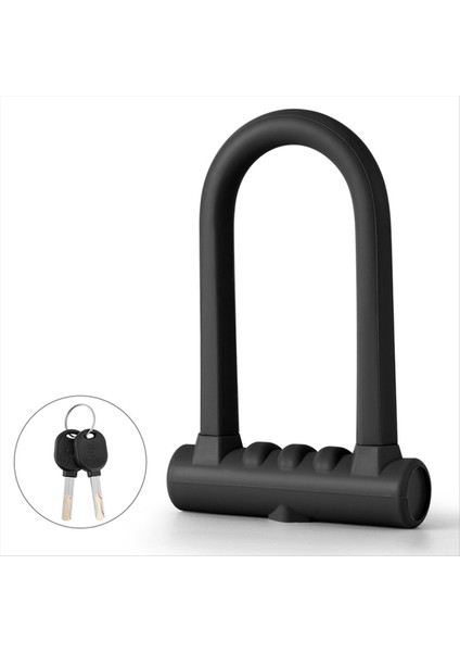 Bisiklet Kilidi Hırsızlık Anti-Hırs Dağ Bisikleti Yol Bisiklet Silikon U-Lock Motosiklet Kask Bisiklet Elektrikli Scooter Siyah (Yurt Dışından)