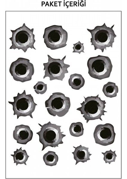 Kurşun Izleri araç Sticker 21x29 Cm, Araba Sticker, Oto Sticker fiyatları
