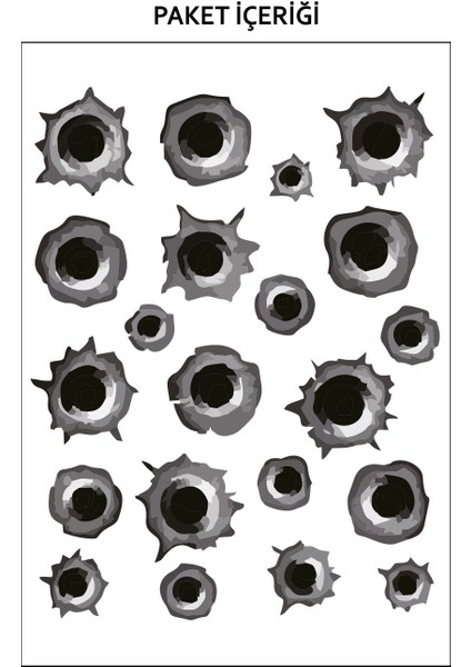 Kurşun Izleri araç Sticker 21x29 Cm, Araba Sticker, Oto Sticker modelleri