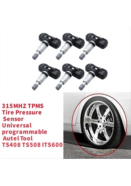 6pcs 315MHZ Programlanabilir Tpms Lastik Basınç Sensörü Evrensel Programlanabilir Otomatik TS408 TS508 ITS600 Mx Sensör Monitörü (Yurt Dışından) fırsatları