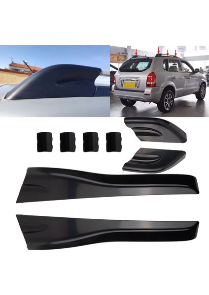 8pcs Arabalar Plastik Çatı Rafı Box Ray Ucu Koruma Siyah Kapakları Kabuk Kapağı Araba Aksesuarı Hyundai Tucson 2004-2008 (Yurt Dışından) fırsatları