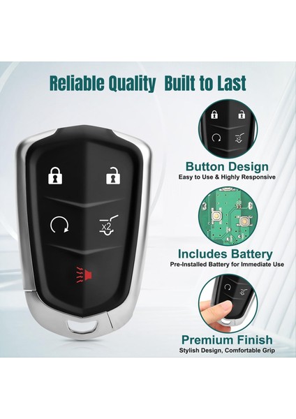Araba Anahtarı Fob Değiştirme HYQ2EB 13510245 Cadillac Xt5 2017-2019 Için Xt4 2019 Anahtarsız Giriş Uzaktan Kumandası (Yurt Dışından) fiyatları