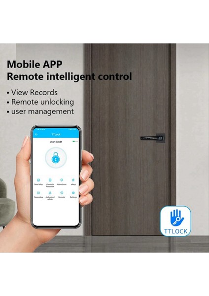 Biyometrik Parmak Izi Akıllı Ev Kapı Kilidi Şifre Dijital Kilit Kontrolü Siyah (C) (Yurt Dışından)