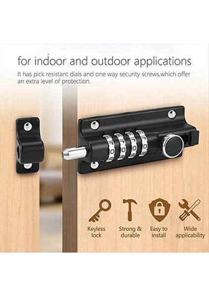 Şifre Mandalı Kilçi Sürgülü Kombinasyon Kilidi Şifre Kapı Mandalı Güvenlik Kilidi Hırsızlık Önleme Parola Kilit Kartı (Siyah) (Yurt Dışından) modelleri