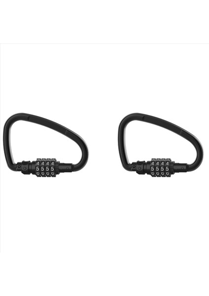 2x Kombinasyon Kilitleri 4 Haneli Ağır Hizmet Tipi Karabiner Klipler Ilmekli Bisiklet Güvenlik Kablosu Kilidi Için D Şeklinde Kod Kilidi (Yurt Dışından)