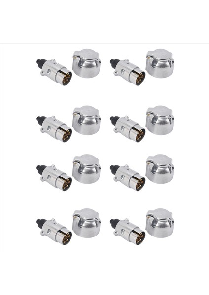 16X Römork Aksesuarları- 7 Pin Römork Fişi 12V Rv Soketleri Towbar Çekme 7pin Metal Römork Konektörleri (Yurt Dışından)